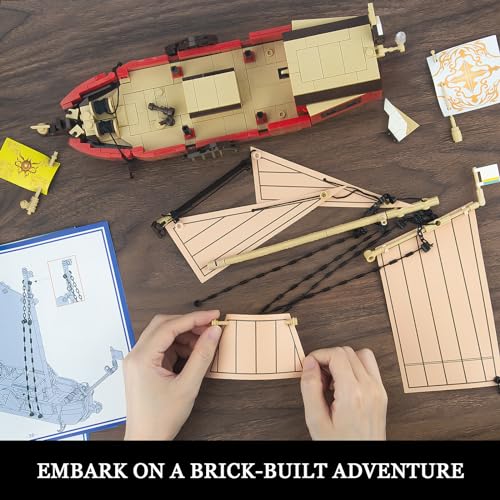 Sailboat and Ship Building Blocks Set for Adults, 495Pcs Model Kit M92245
