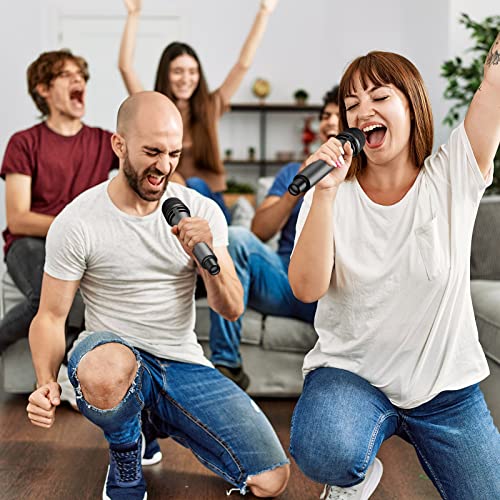 Wireless Microphone System, UHF Dual Karaoke Mic with Rechargeable Receiver A423