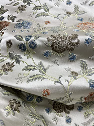 Woven Jacquard Floral Upholstery Fabric, 54 Inches Wide, Red H625