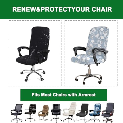 Stretch Office Chair Cover with Zipper, Universal Desk Chair Slipcover B18004