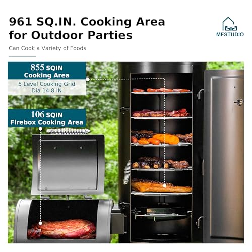 Heavy Duty Charcoal Grill with Offset Smoker, 942 sq.in. Cooking Area O839549