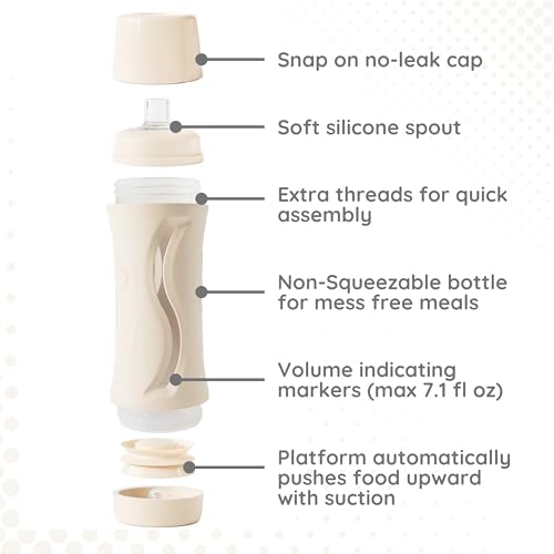 Baby Food Bottle Starter Set with Self Feeder, Reusable Silicone Cup C914