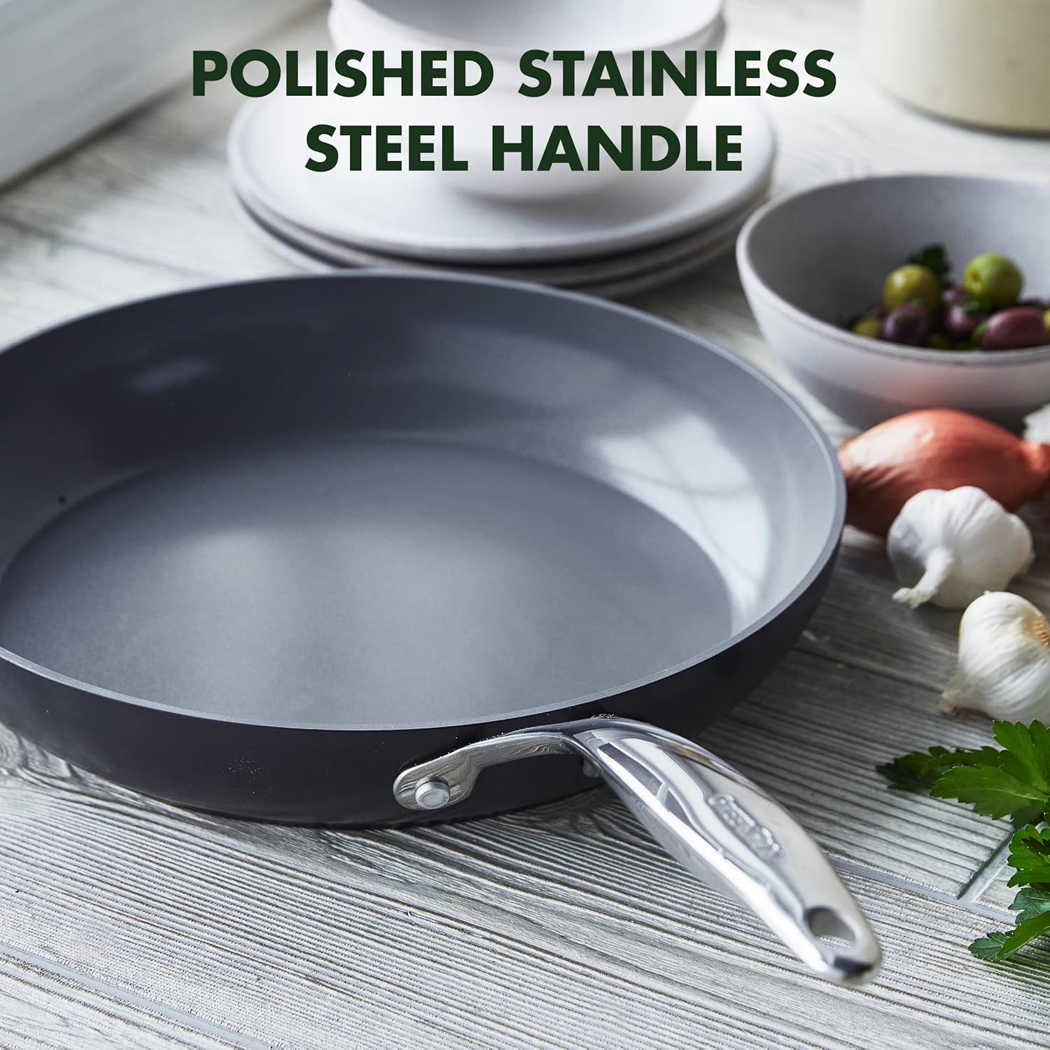 Healthy Ceramic Nonstick 10 Inch Frying Pan with Lid B486