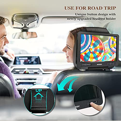 Portable DVD Player with 12.5" HD Swivel Screen, 6-Hour Battery, Car Mount Included M3843