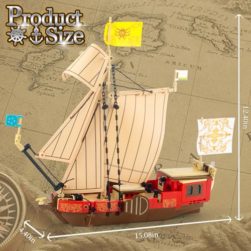Sailboat and Ship Building Blocks Set for Adults, 495Pcs Model Kit M92245