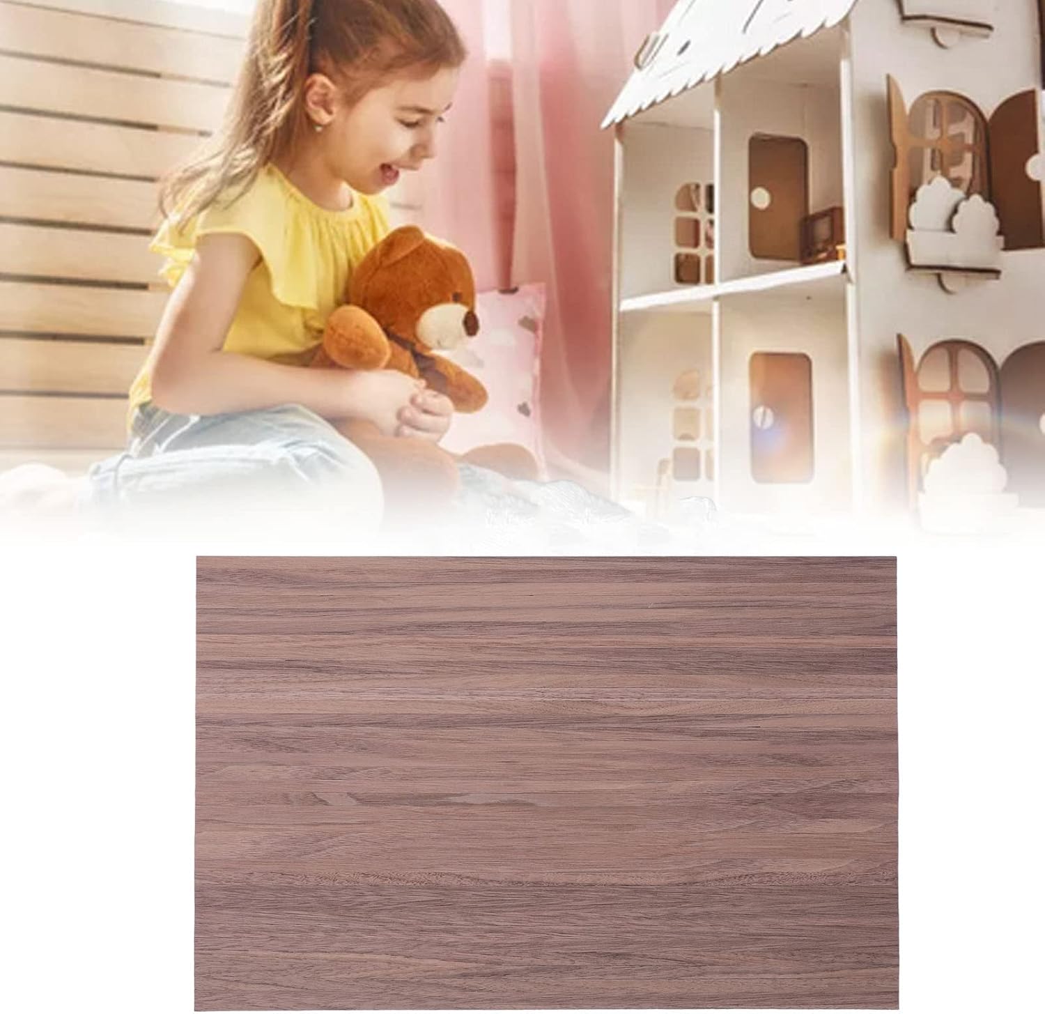 Pine Wood Bark Miniature Floorboard for 1:12 Dollhouse Decoration I668