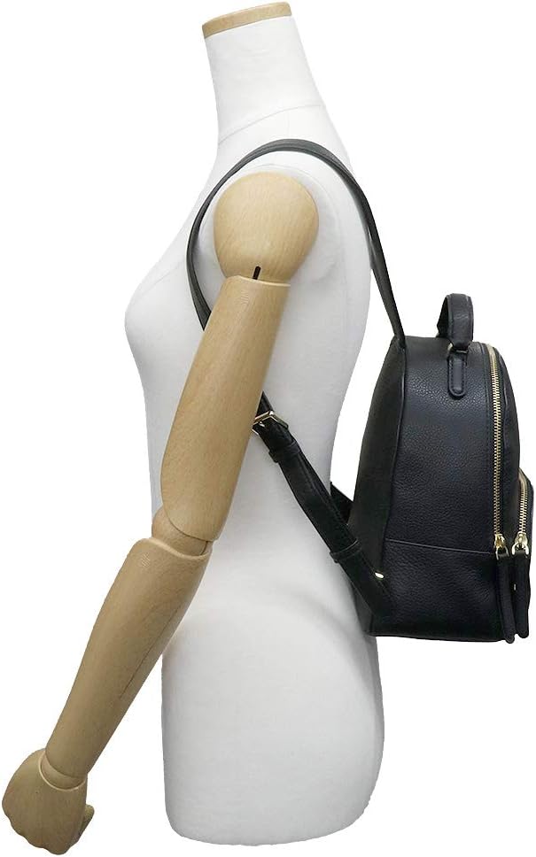 Leather Backpack, Medium, Black N5811
