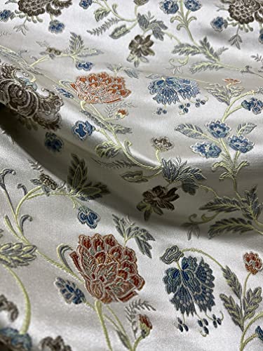 Woven Jacquard Floral Upholstery Fabric, 54 Inches Wide, Red H625