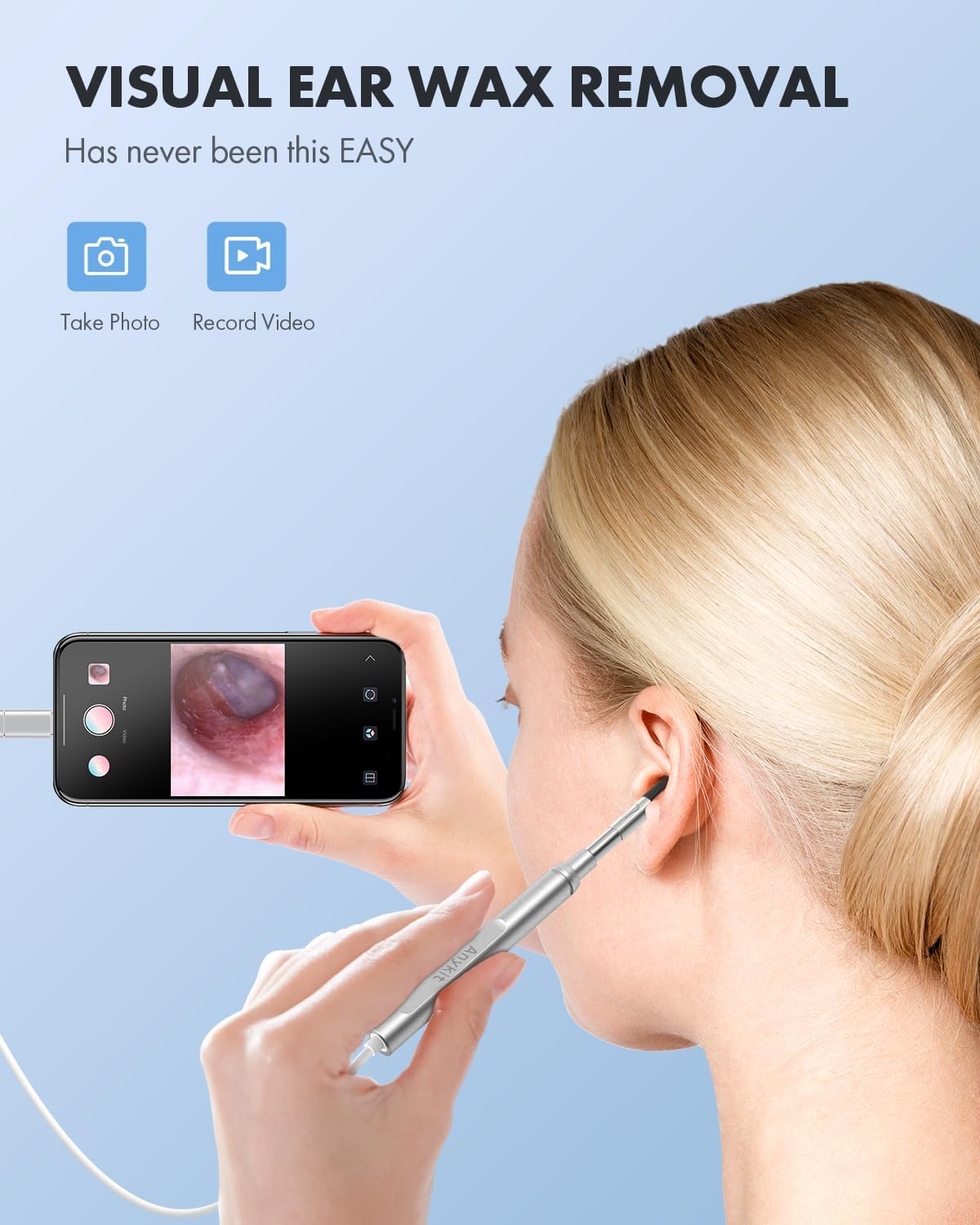 Ear Wax Removal Tool with LED Light Camera Otoscope Q9993