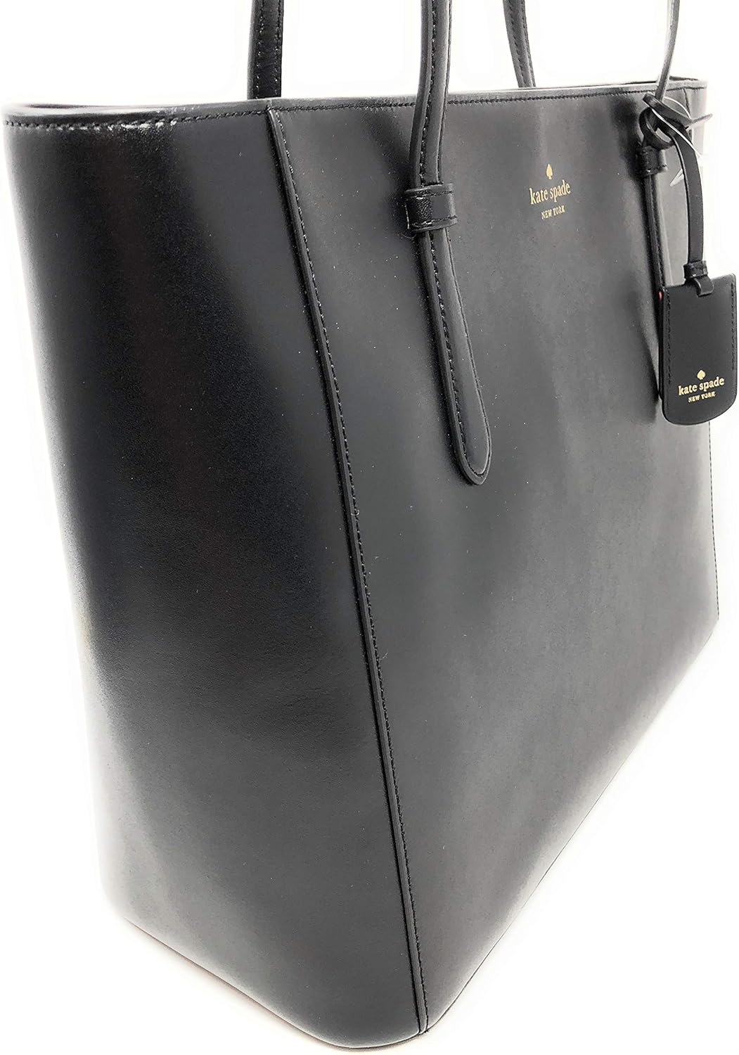 Black Leather Tote Shoulder Bag O8848