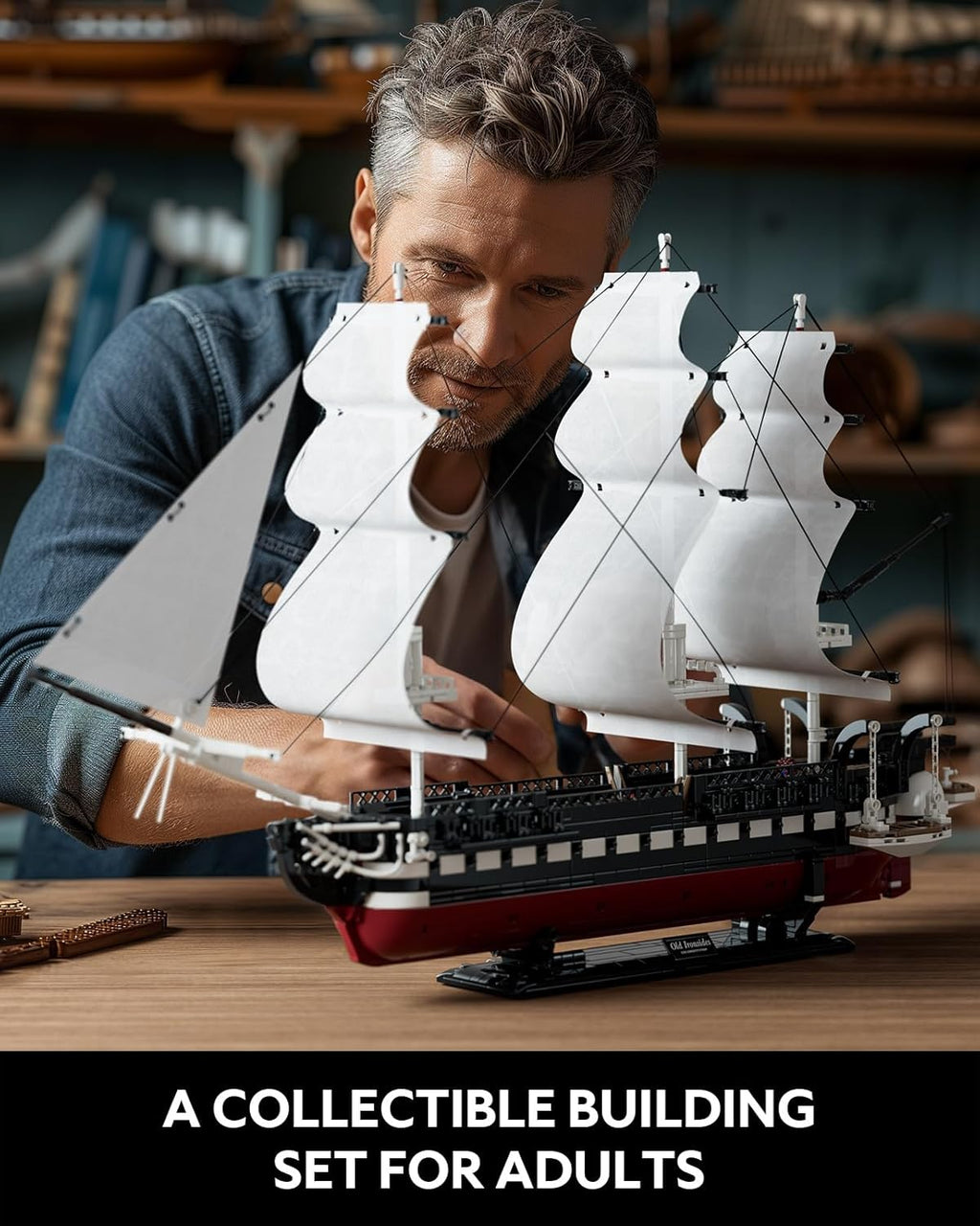 Collectible Navy Ship Building Set for Adults, 1603 Pieces G464