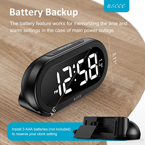 Small LED Digital Alarm Clock with Snooze and Adjustable Brightness F376390