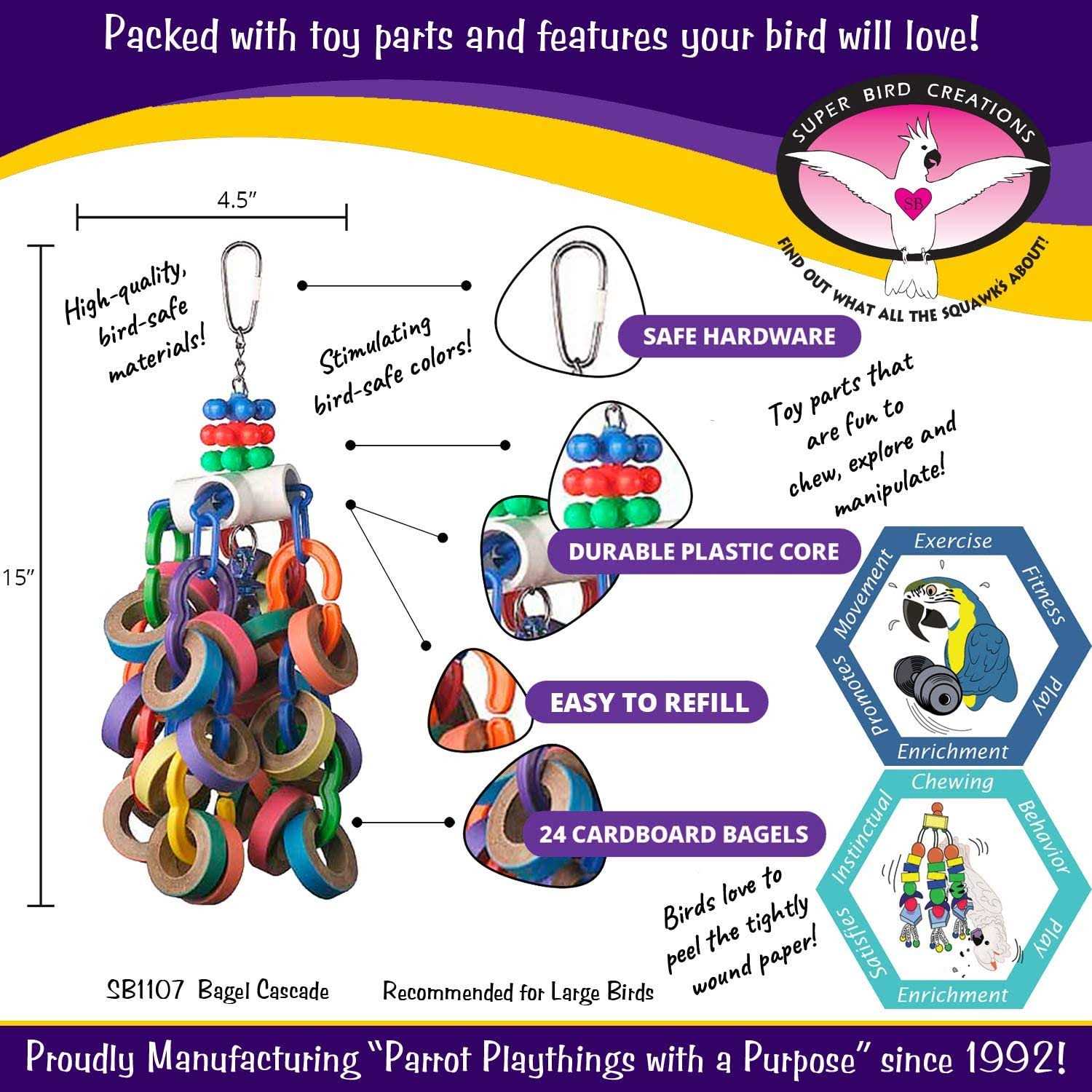 Bagel Cascade Bird Toy E933605