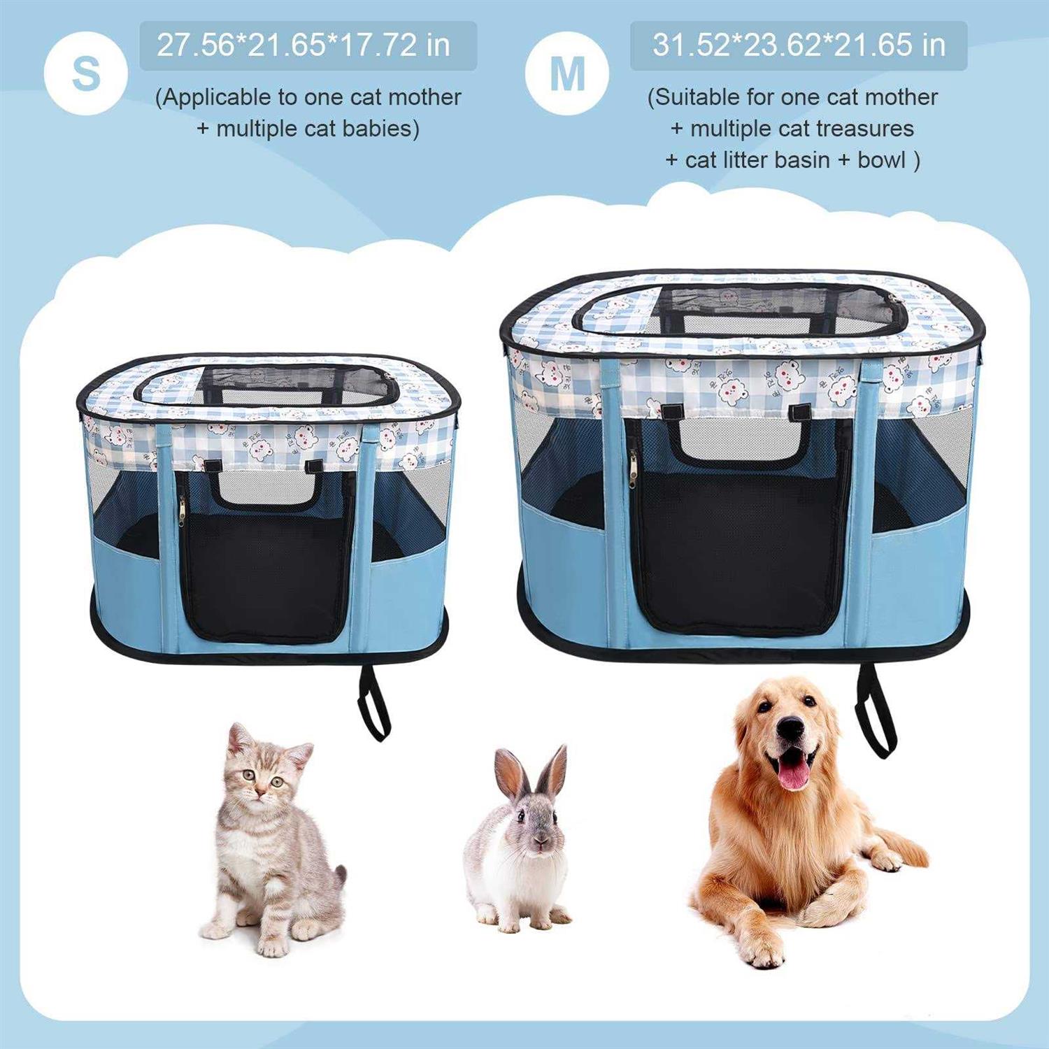 Portable Foldable Pet Playpen for Dog, Cat, Rabbit, Indoor or Outdoor Q784