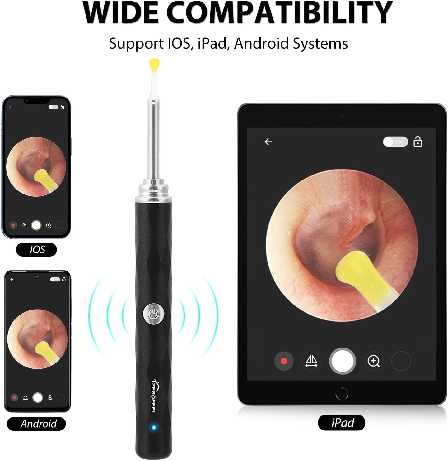 Ear Wax Removal Tool with 1296P Camera, 6 LED Lights and WiFi N8884