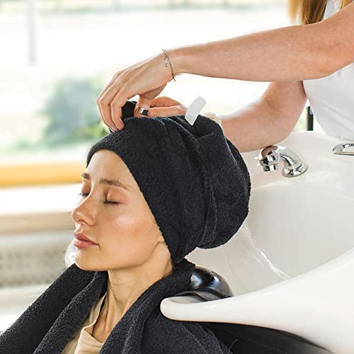 Black Salon Towel, Pack of 12, 16 x 27 Inches, Super Soft and Absorbent Microfiber K83331