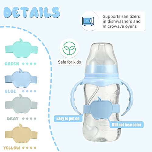 16 Pcs Reusable Waterproof Silicone Baby Bottle Name Labels with Dry Erase Marker O6893