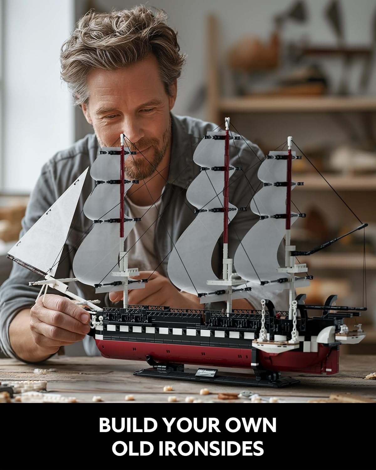 Collectible Navy Ship Building Set for Adults, 1603 Pieces G464