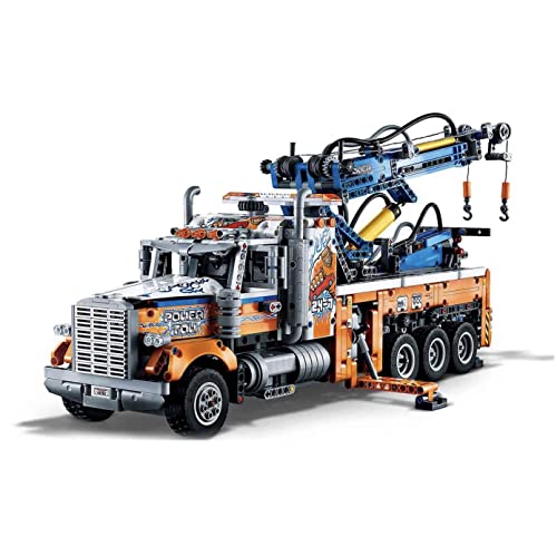 Heavy-Duty Tow Truck with Crane Building Set I966