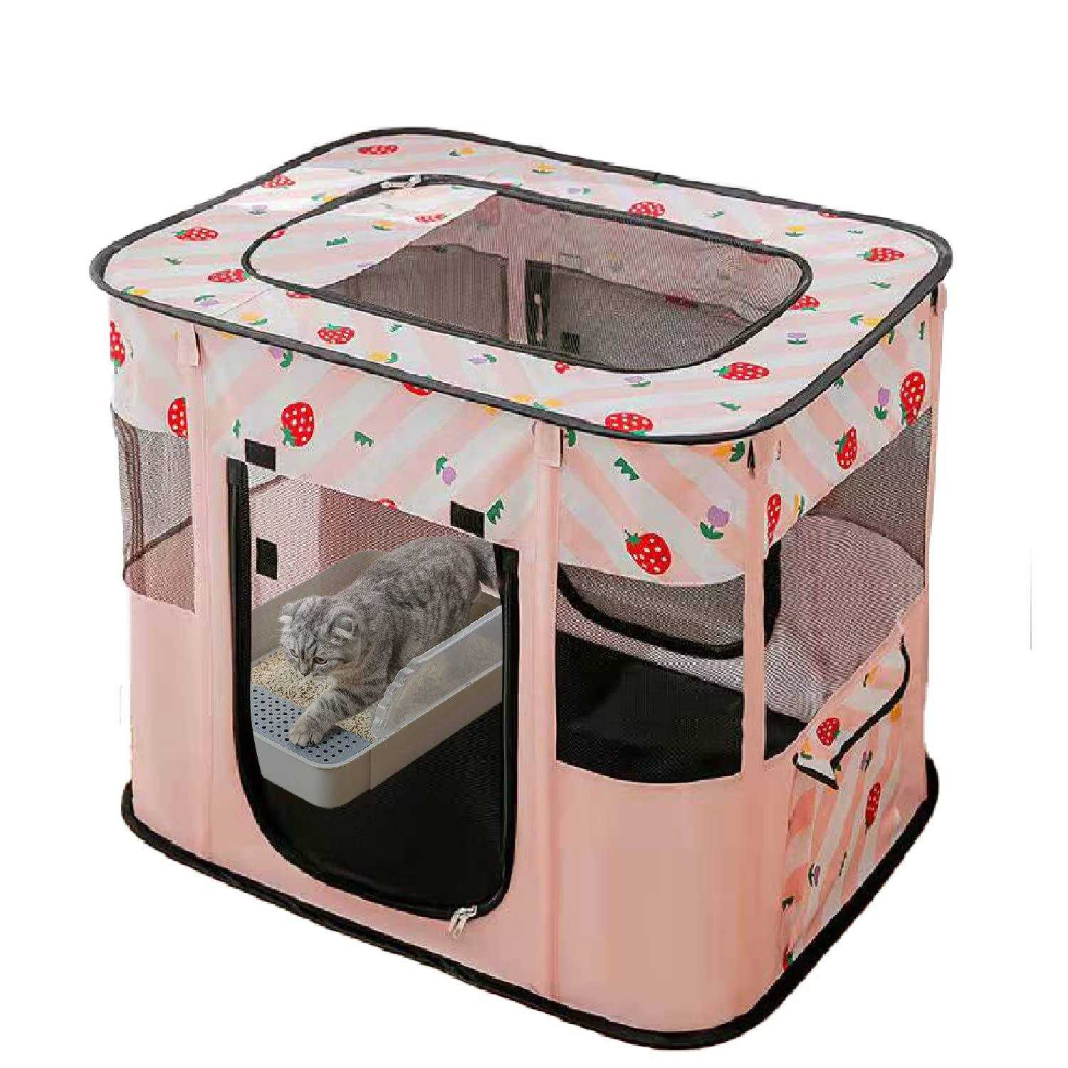Carroza Portable Foldable Pet Playpen Collapsible Crates Kennel Playpen for Dog cat and Rabbit &amp;Travel Playpen Outdoor or Indoor - Pet Supplies online store