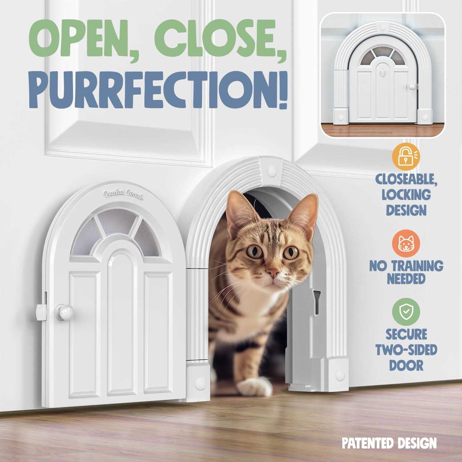 Interior Cat Door No-Flap for Cats Up to 20 lbs C8580