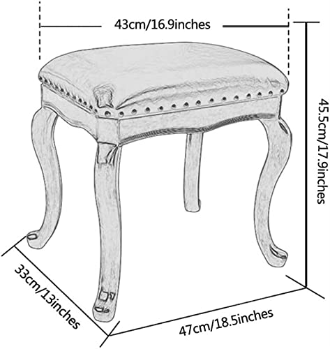 Upholstered Vanity Stool with Solid Wood Frame I26115