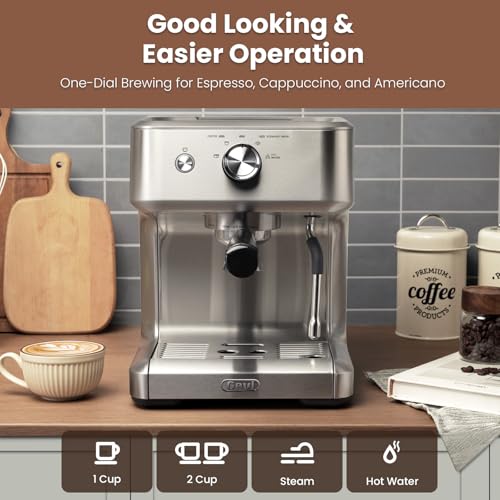 Commercial Espresso Machine with Adjustable Temperature and Milk Frother B429800