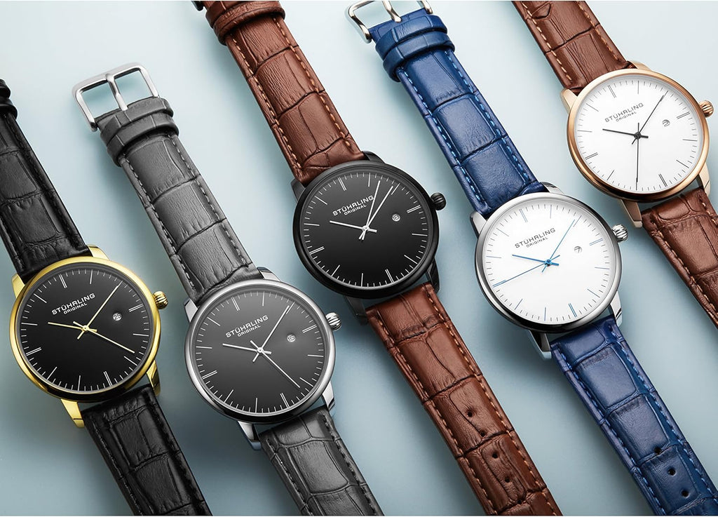 Men's Watch with Calfskin Leather Strap, Analog Dial with Date Q172039