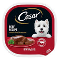 CESAR Adult Wet Dog Food Loaf in Sauce Beef Recipe, 3.5 oz. Easy Peel Trays, Pack of 24