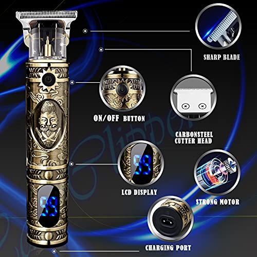 Professional Hair Clippers for Men, Cordless Rechargeable Beard Trimmer Kit E298