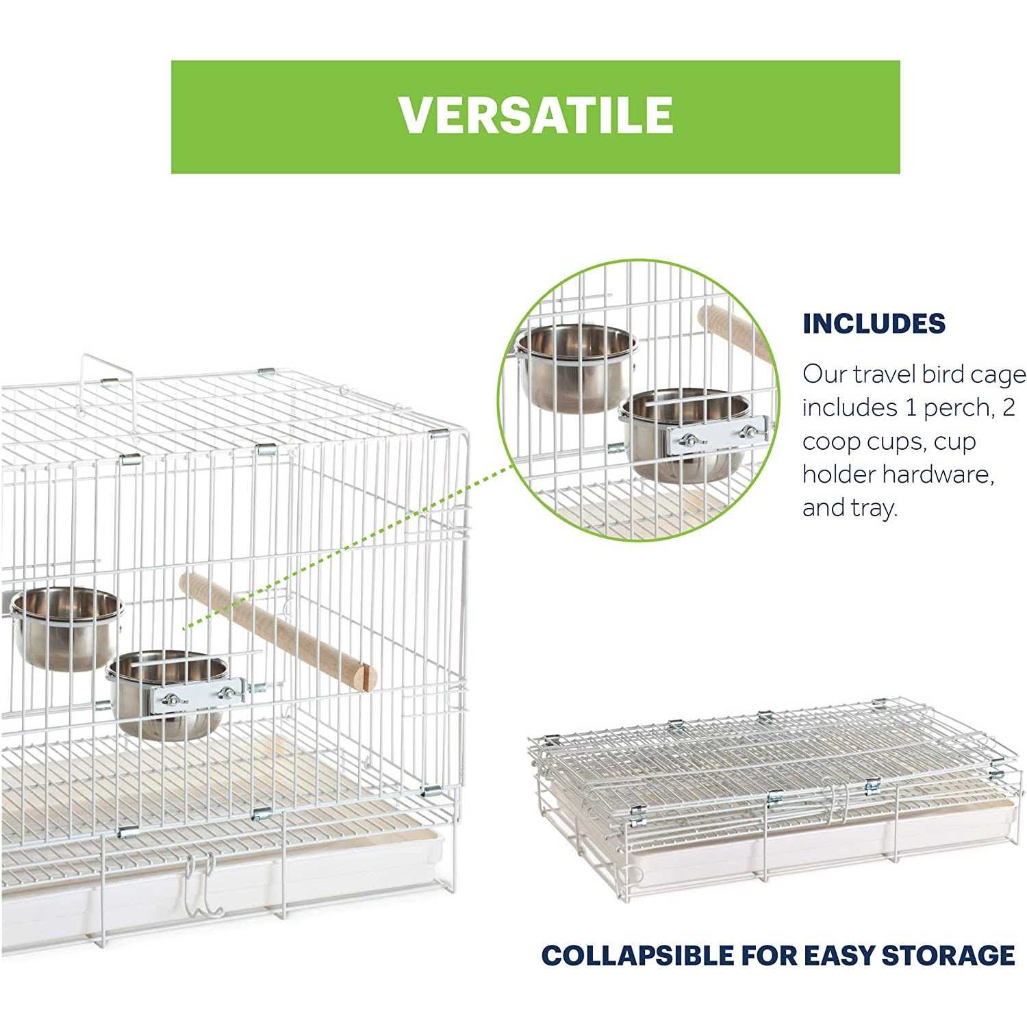 White Travel Bird Cage U832831