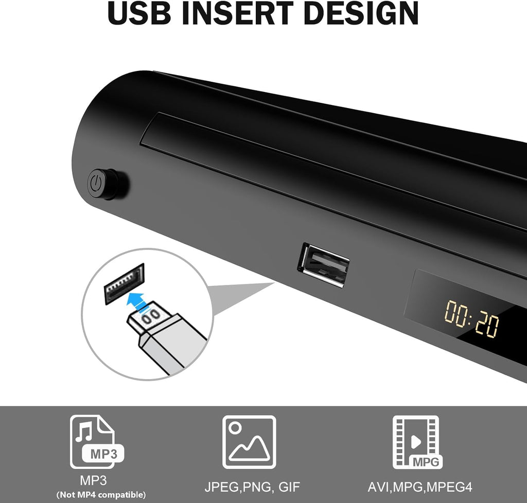 DVD Player for TV, HDMI & RCA Output, USB Input, Region Free O12676