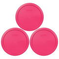 Pyrex 7402-PC 7-Cup Fuchsia Pink Plastic Food Storage Lid, Made in USA - 4 Pack