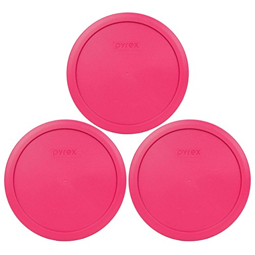 Pyrex 7402-PC 7-Cup Fuchsia Pink Plastic Food Storage Lid, Made in USA - 4 Pack