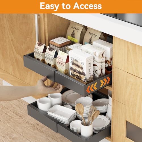 Pull Out Cabinet Organizer, Extendable Slide Out Shelves for Kitchen Cabinets U612602