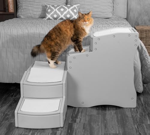 Pet Bed Stair for Cats and Dogs, Adjustable, Washable Carpet Treads D657175