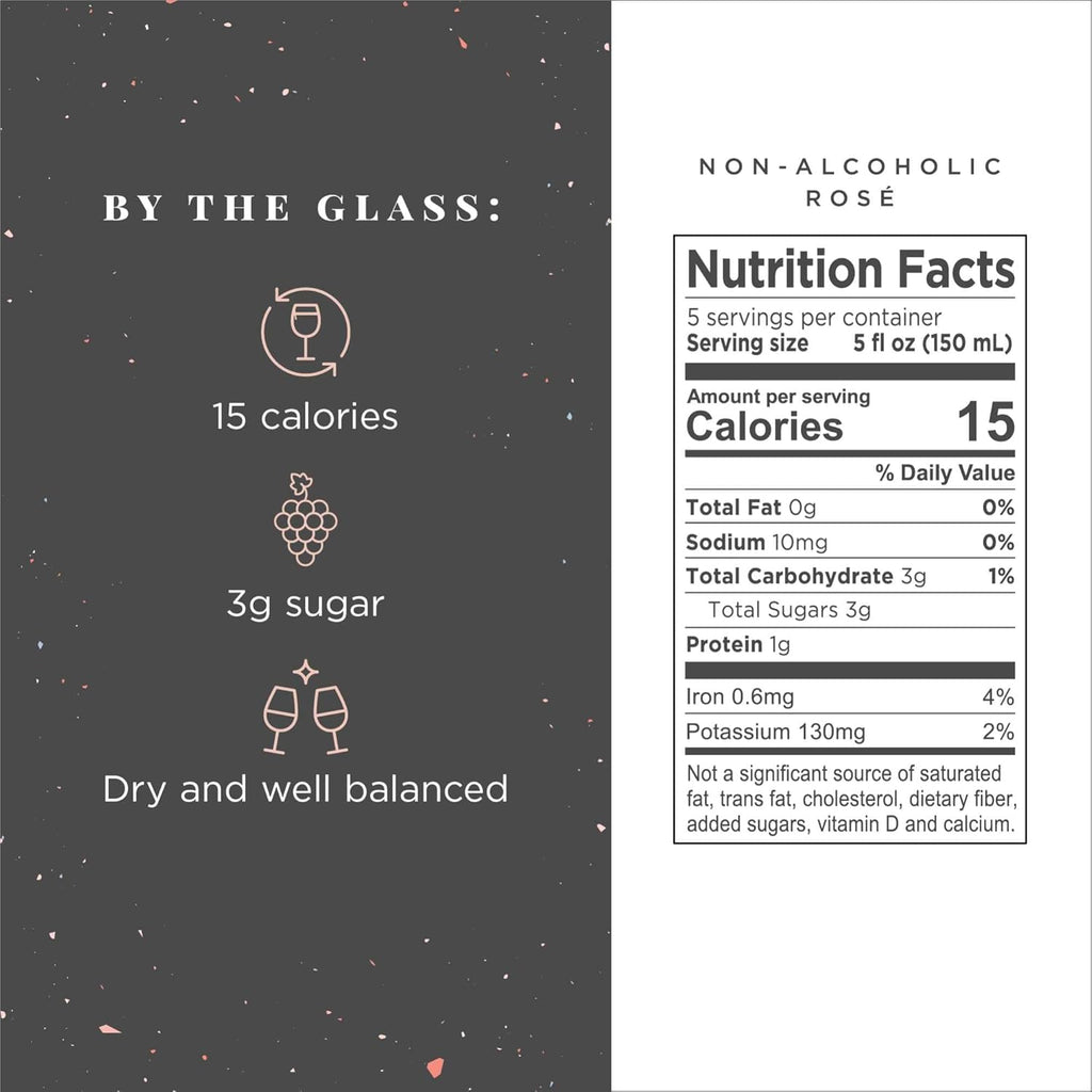Non-Alcoholic Rose Wine, Light & Refreshing, Low Sugar, 750 ml T9128
