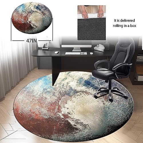 Office Chair Mat for Hardwood & Tile Floor, 47" x 47", Floor Protector for Home Office D50293
