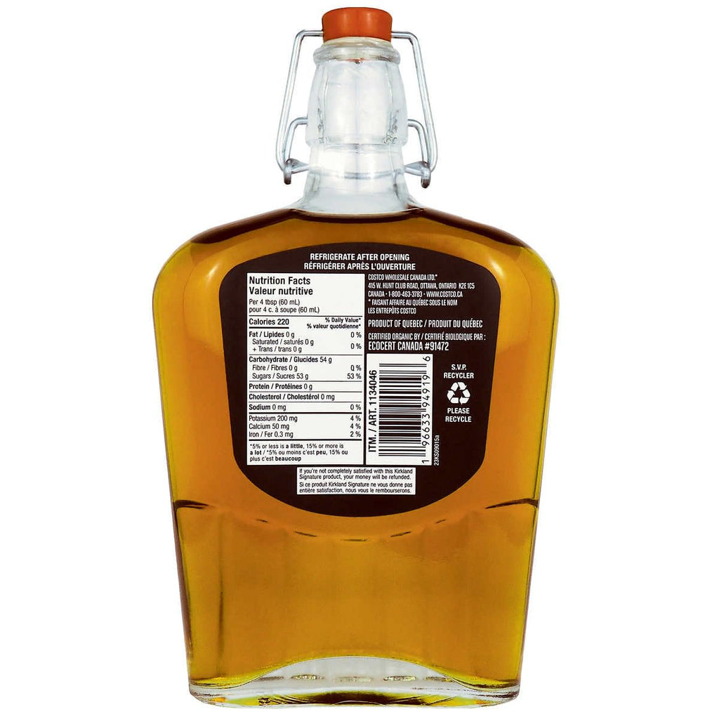 100% Pure Organic Maple Syrup, Canada Grade A, 740mL Y836489