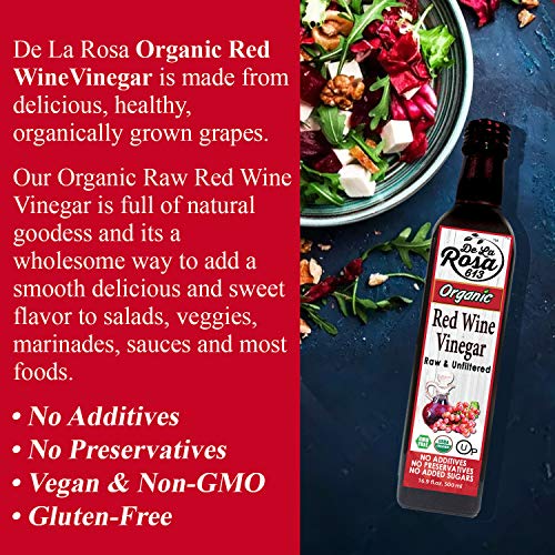 Organic Red Wine Vinegar, Raw & Unfiltered, 16.9 Oz M634