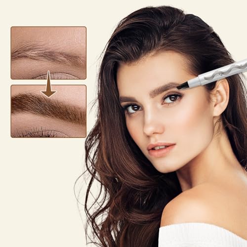 4 Tip Microblade Brow Pen, Waterproof Long Lasting Eyebrow Pencil, Light Brown N393