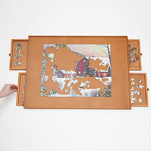1000 Piece Wooden Puzzle Board with Drawers and Spinner Q826