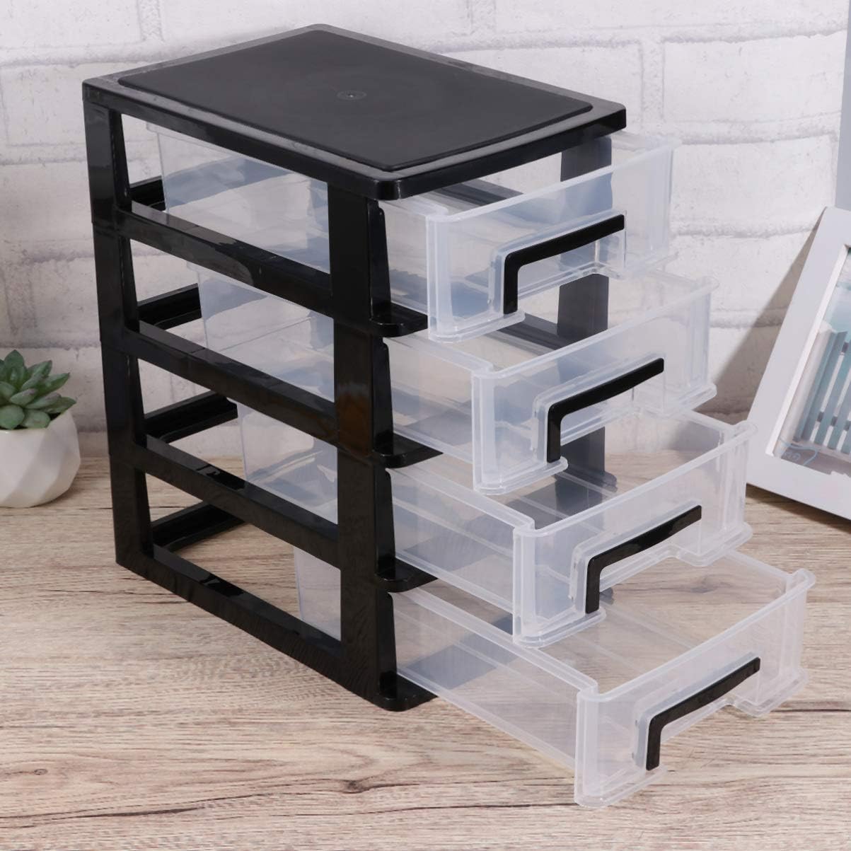 4 Layer Plastic Drawer Cabinet for Office Bedroom Home J414