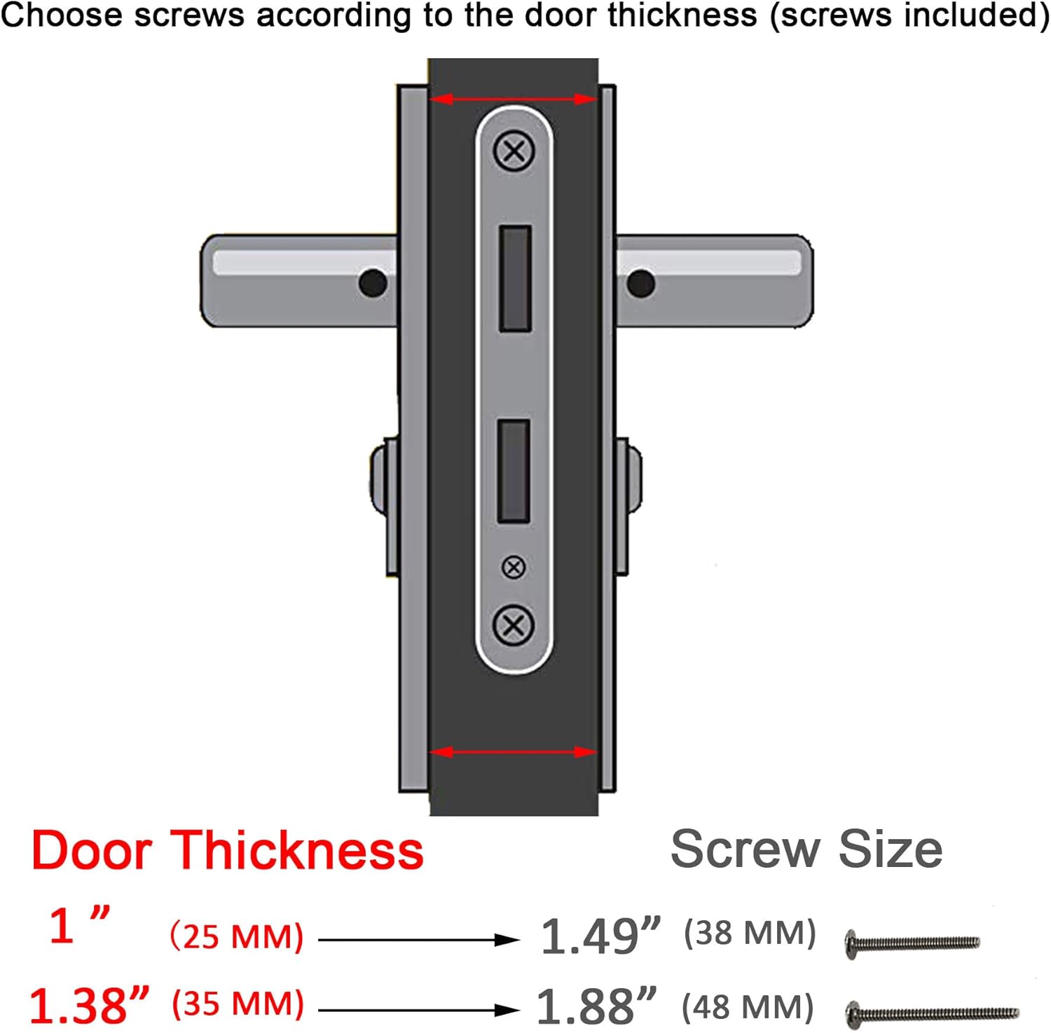 Solid Brass Lever Handle Mortise Lock Set for Screen/Storm Door Replacement, Left-Hinged Outswing, 1 or 1.38 in. Thickness F288848
