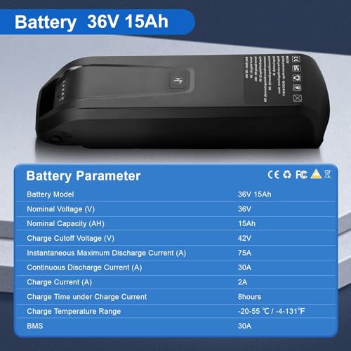 Ebike Battery 36V 10Ah Lithium with 2A Charger T15742