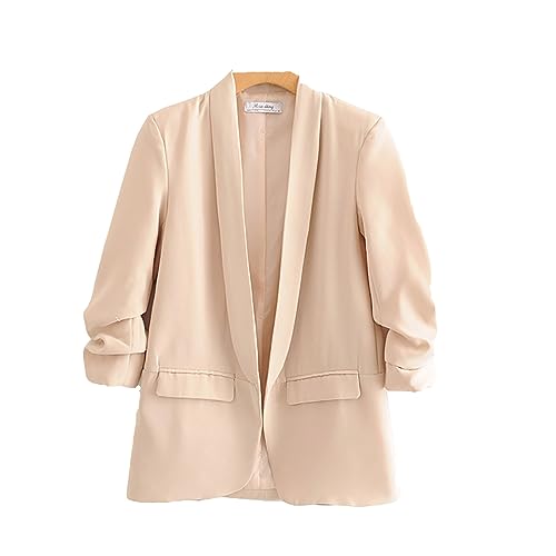 Women's Casual Ruffle Cardigan Jacket with Pockets W1299