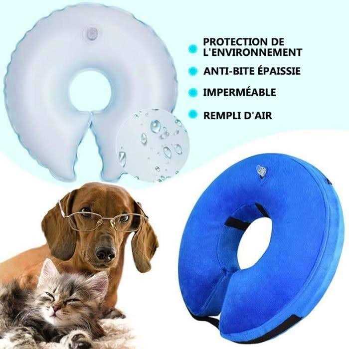 Protective Inflatable Cone Collar for Dogs and Cats Soft Pet Recovery E-Collar I711456