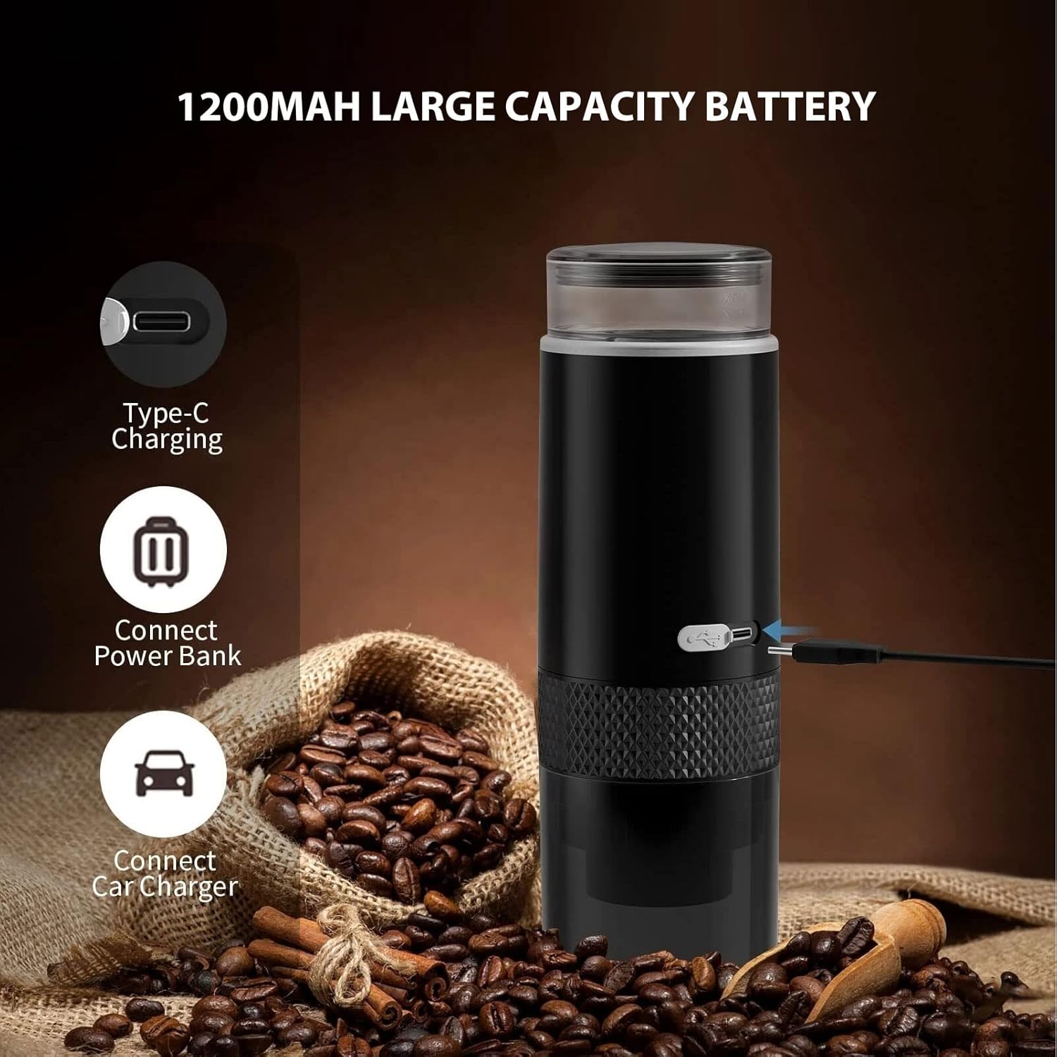 Portable Espresso Machine, Travel Coffee Maker for Camping RV Hiking W1410