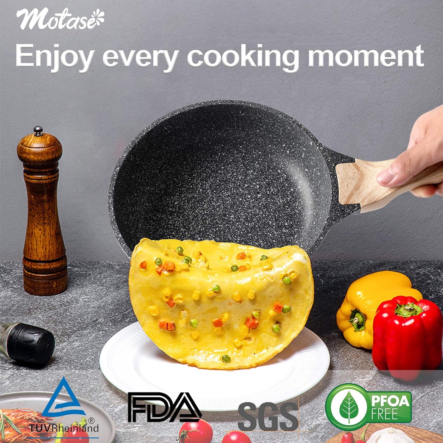 Nonstick Frying Pan 8 Inch with Granite Coating O395721