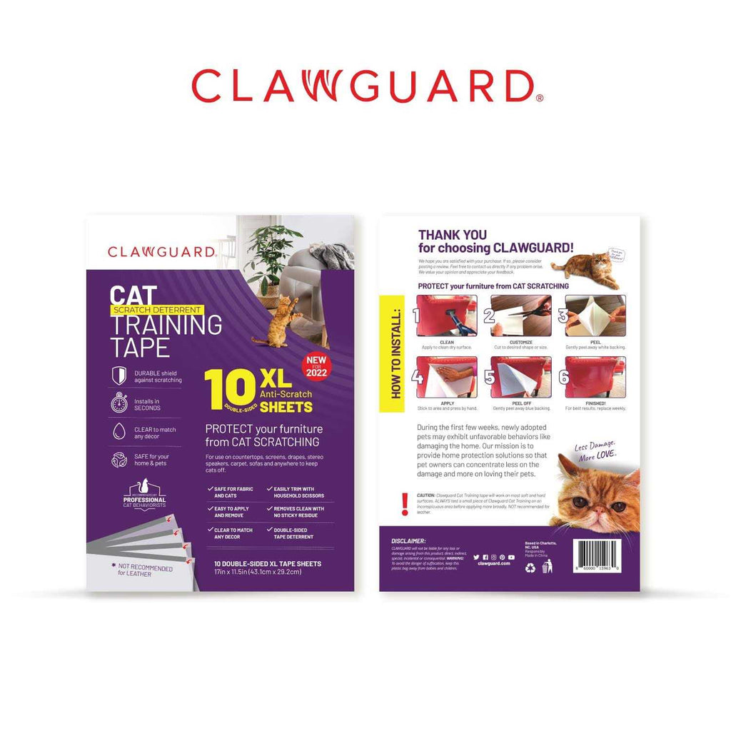 Cat Scratch Furniture Protector Tape, 10 XL Sheets T308274